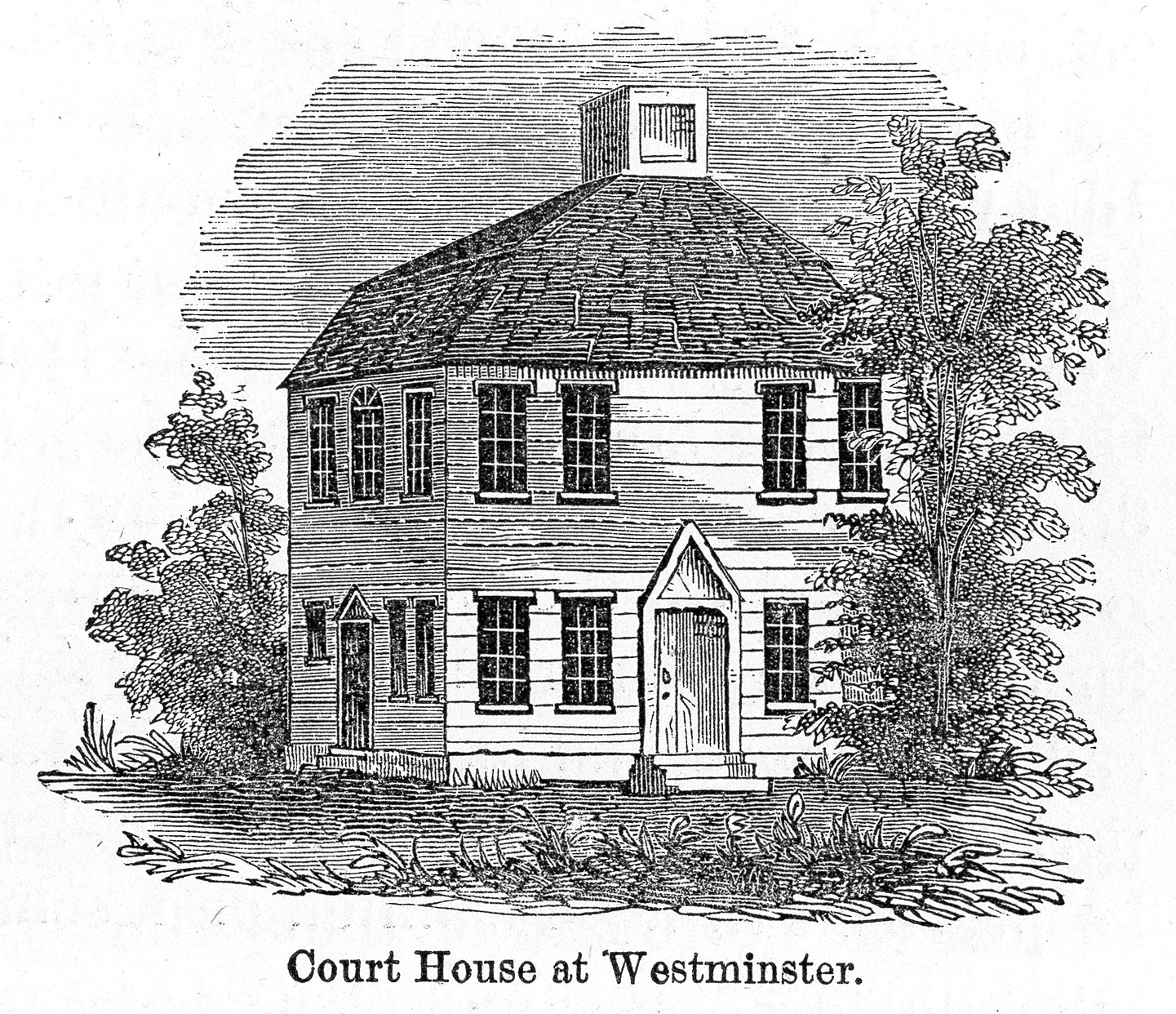 engraving of Westminster Courthouse